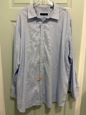 Synergy Men's Blue Long Sleeve Dress Shirt XXXL